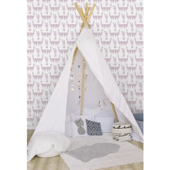 Alpaca Wallpaper Purple Pink Alpacas and Camels Double Roll 56 Sq Ft New - Picture 3 of 11